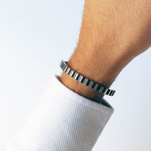 Bracelet roue dentée 5mm patiné noir