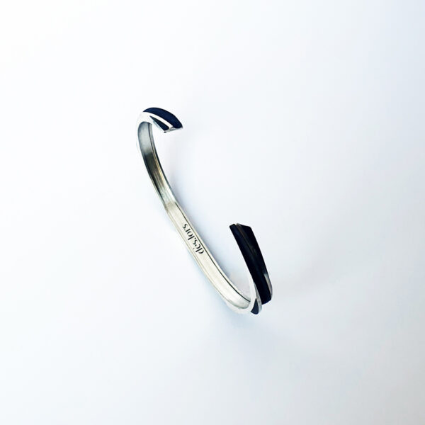 Bracelet strié 5mm patiné noir – Image 4